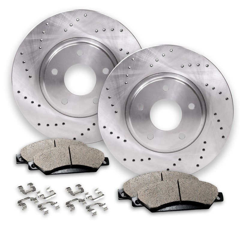 Rear Drilled Brake Rotors + Pads for 2007-2010 Hyundai Elantra