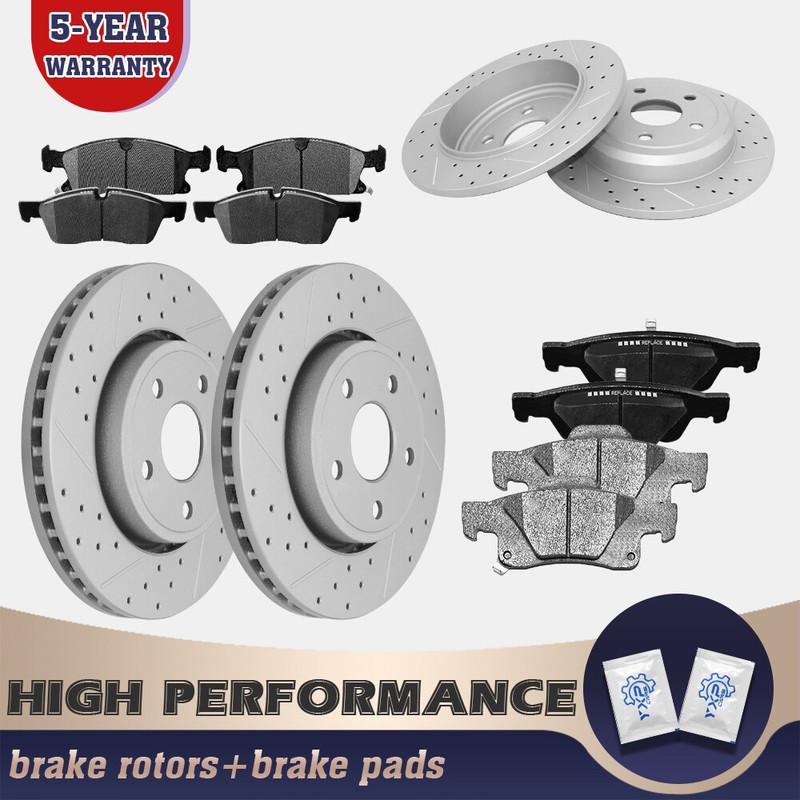 Front & Rear Rotors Brake Pads for 2011 – 2020 Dodge Durango Jeep Grand Cherokee