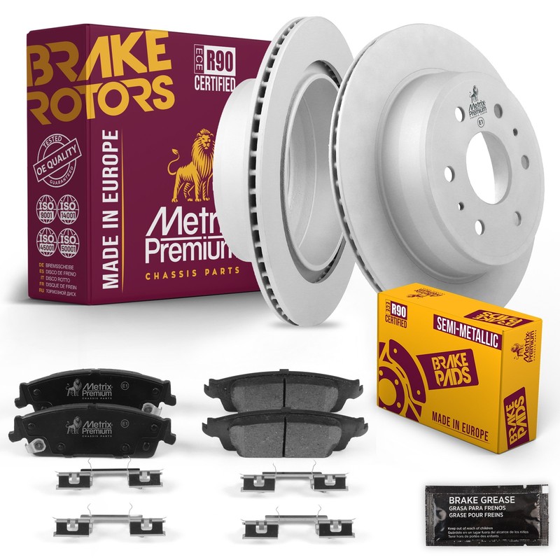 Rear Brake Rotors Set + Disc Brake Pad Kit for Cadillac Escalade GMC Sierra 1500