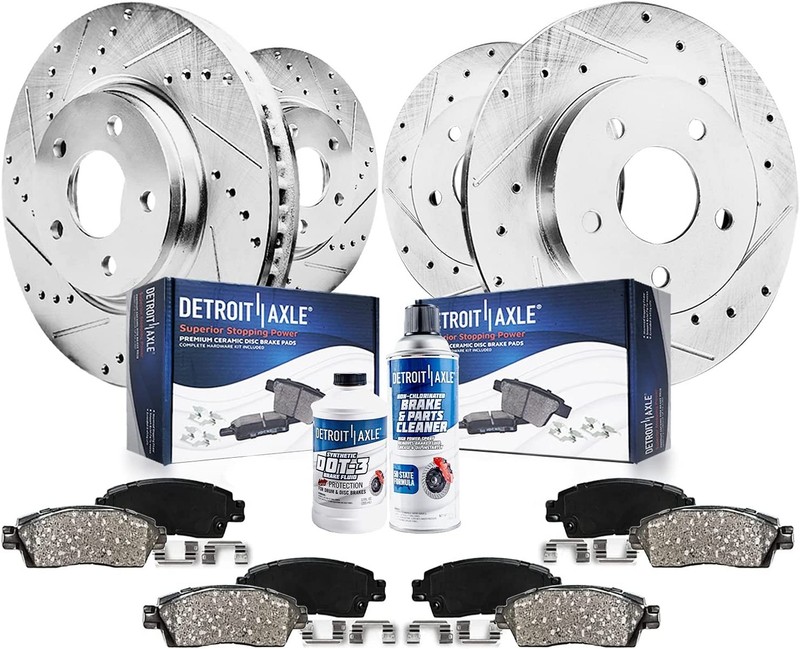 5-Lug Front & Rear Brake Pads Rotors for 2011-2015 Lincoln MKX