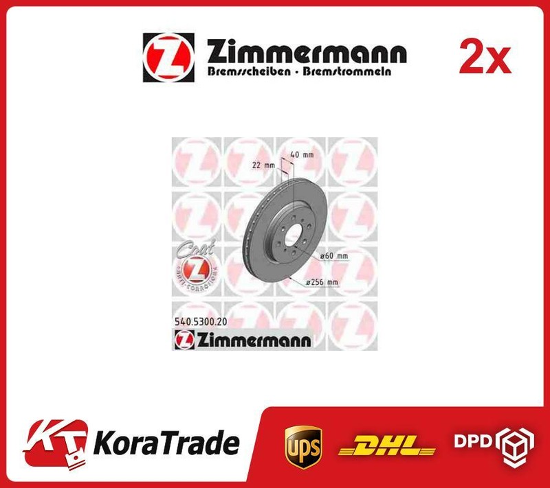 2x OE QUALITY BRAKE DISC SET 540530020 ZIMMERMANN P