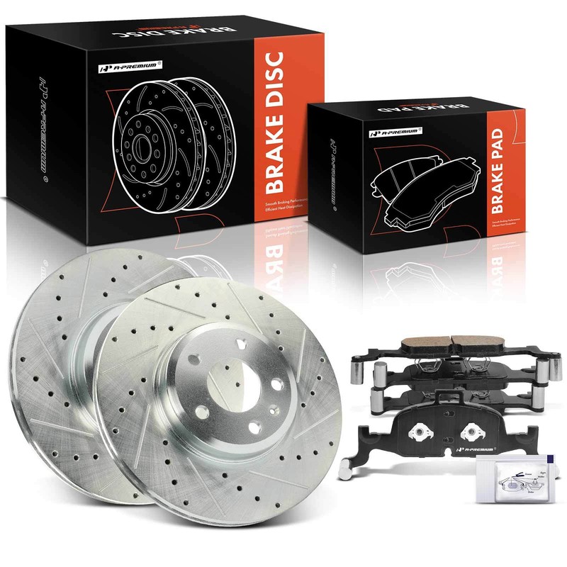 Front Drilled Brake Rotors & Ceramic Brake Pad for Audi A4 A5 Quattro Sportback gallery