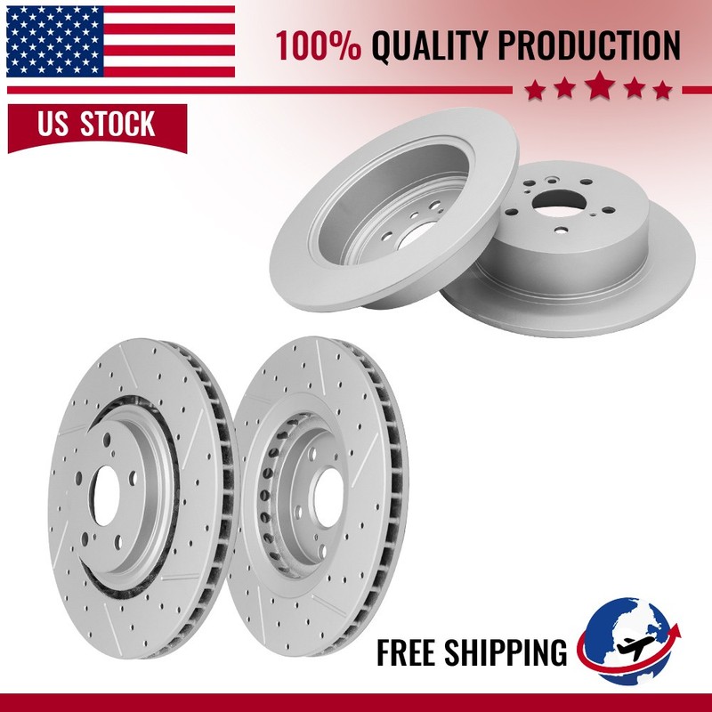 328mm Front & 309mm Rear Brake Disc Rotors Set For 2008 – 2013 Toyota Highlander