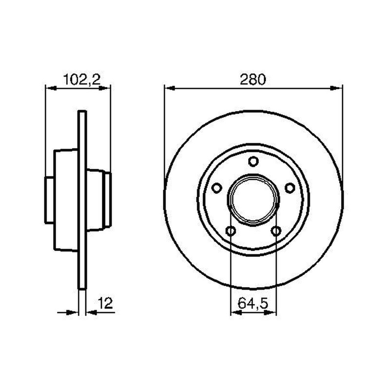 Bosch Brake Disc Rotor - Solid BD981 - 0986479144 - OEM for Nissan & Renault gallery