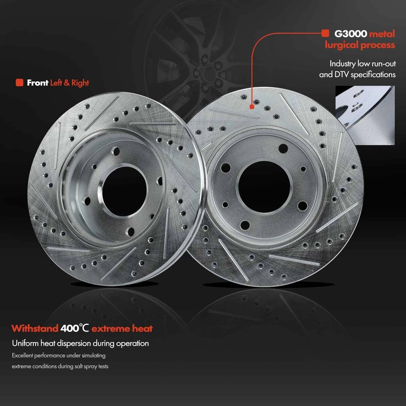 Front Drilled Brake Rotor & Ceramic Brake Pad for Hyundai Elantra 2002 2003-2005 gallery