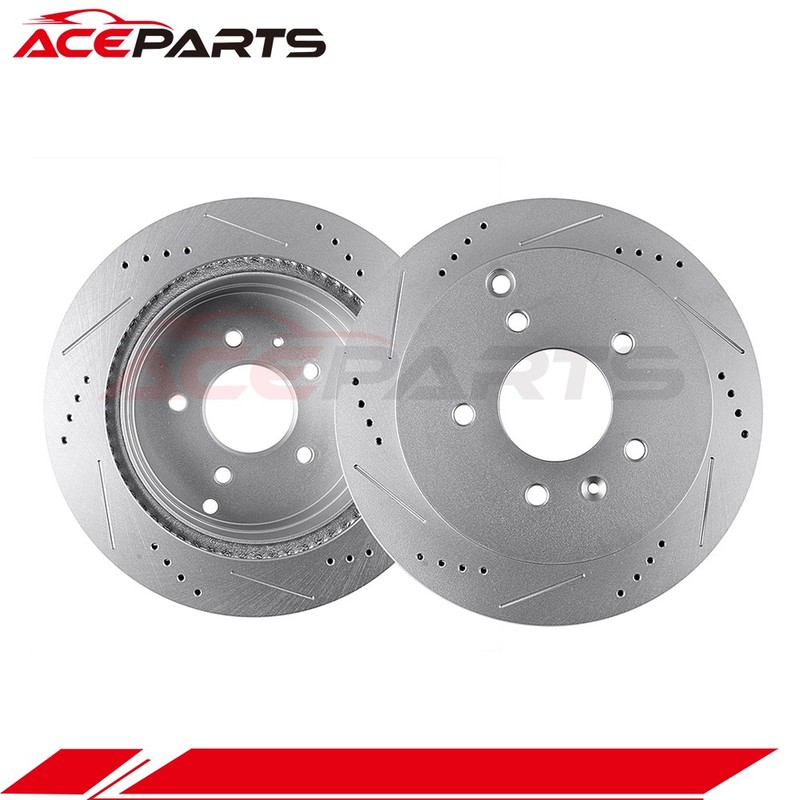 2X REAR DISCS BRAKE ROTORS FOR CHEVROLET EQUINOX 2007 - 2009 DRILL AND VENTED gallery