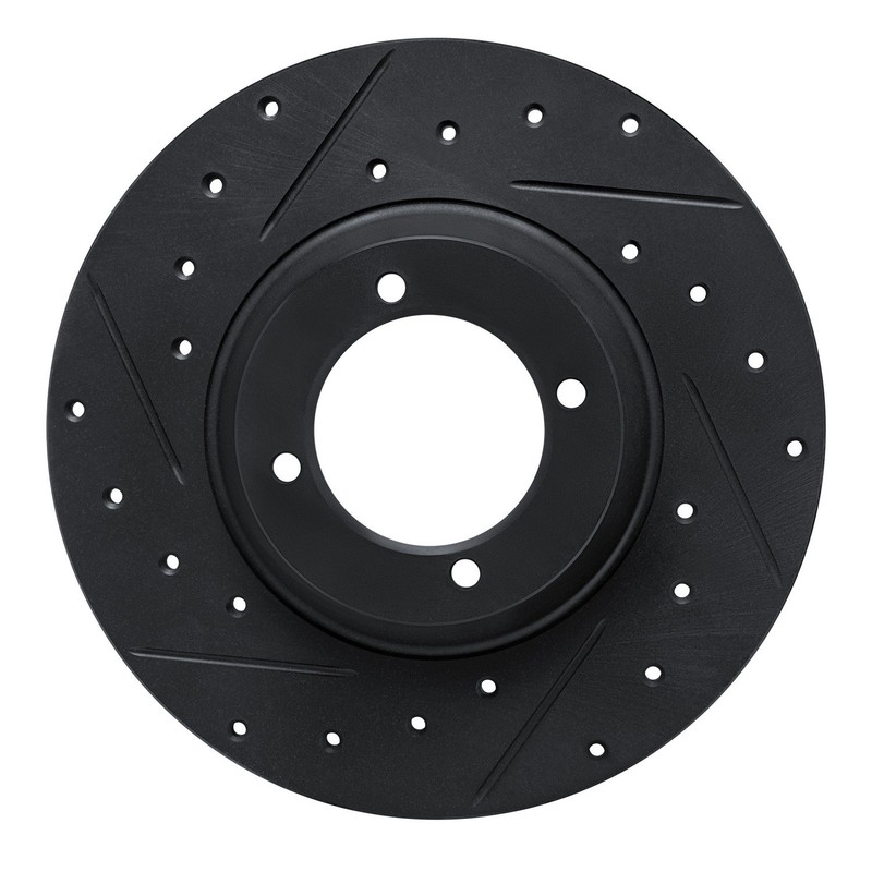 For Triumph TR6 68-76 Brake Rotor eLINE Drilled & Slotted 1-Piece Front Driver