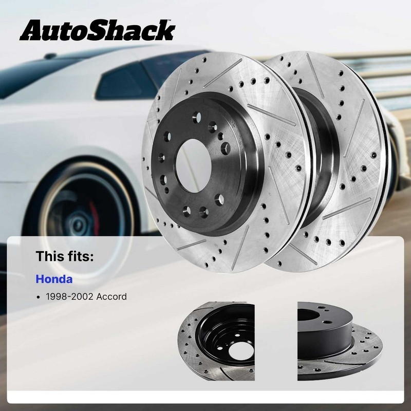Front & Rear Drilled Slotted Brake Rotors Set of 4 for 1998-2002 Honda Accord V6 gallery