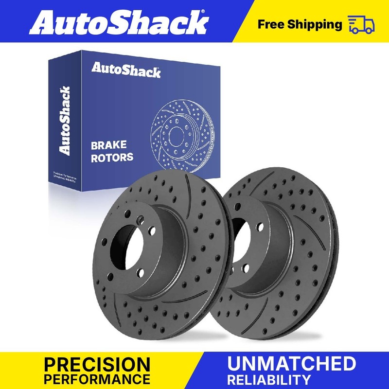 Front Drilled Slotted Brake Rotors Pair for BMW, 328i 2007-2016
