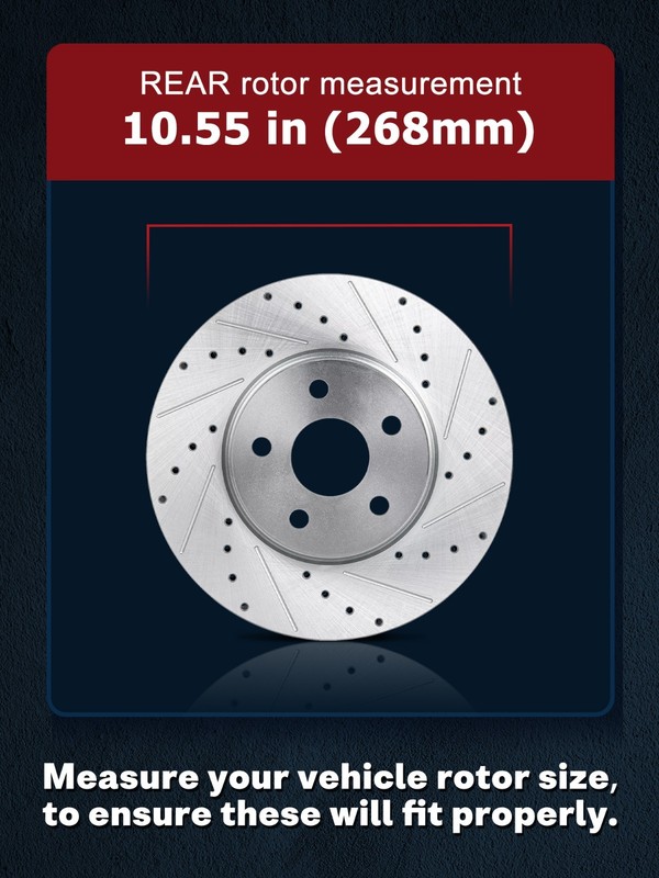 10.87" Front 10.55" Rear Drilled Brake Rotors Kit for 2011 - 2016 Chevy Cruze gallery