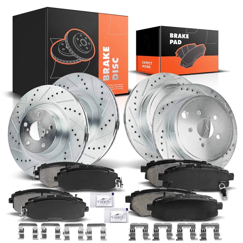 New Drilled Rotors & Brake Pads for Subaru BRZ 2013-2016 H4 2.0L Front & Rear