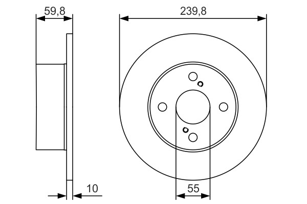 2x Brake Discs Pair Solid Rear 239.8mm 0986479T96 Bosch Set 4243112190 BD2387 gallery