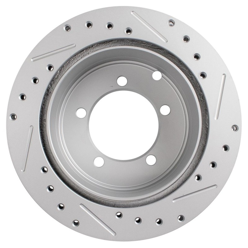 TRQ Performance Brake Rotor Drilled Slotted Coated Rear Pair for Mitsubishi gallery