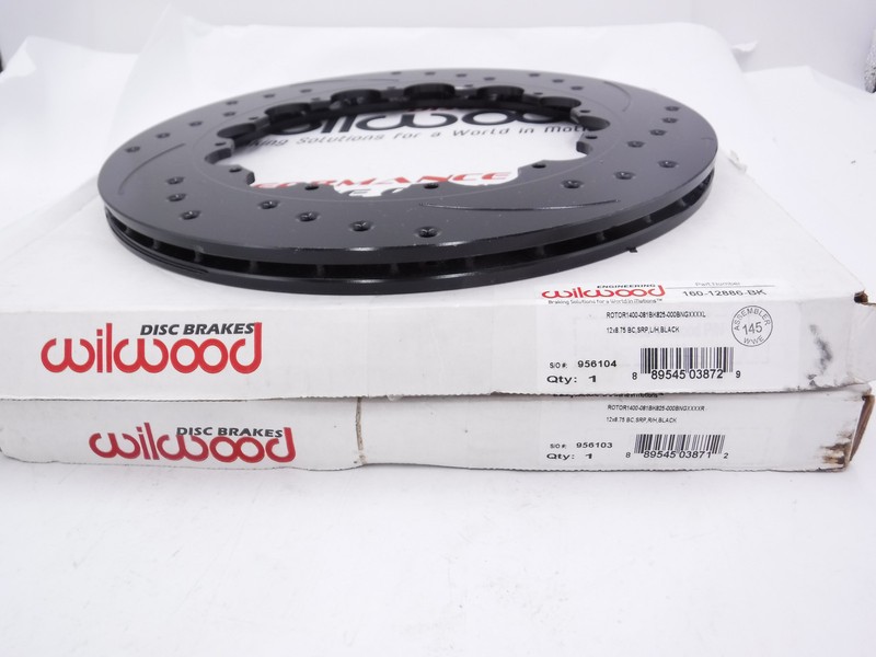Pair WilWood 36 Vane Drilled & Slotted 2-Piece Brake Rotors 14″ x 8.10″