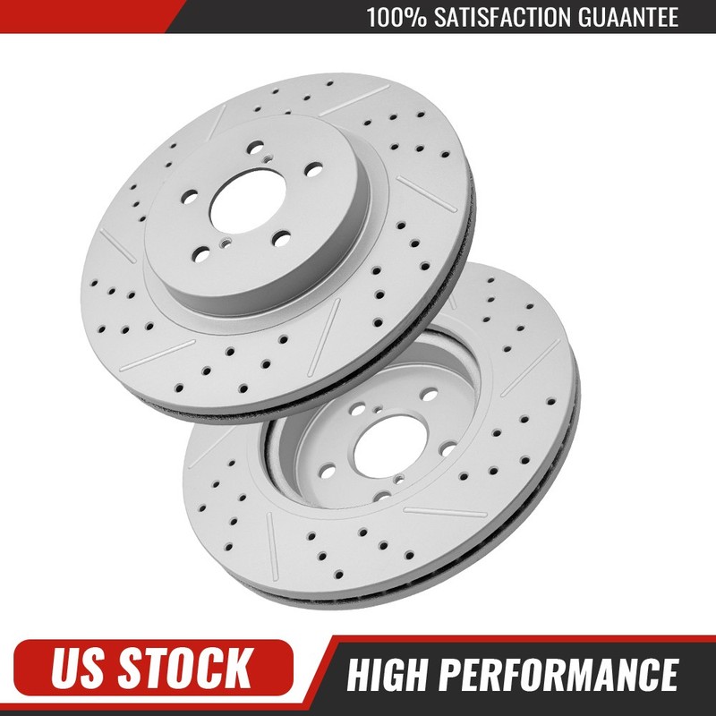 Front Drilled Slot Disc Brake Rotors for Subaru Crosstrek Impreza 2018-2023