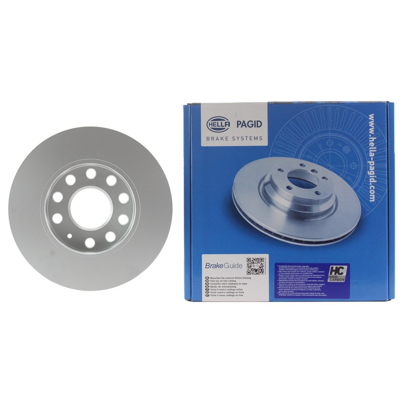 Hella 256mm Rear Coated Solid Disc Brake Rotor For Audi A3 Vw Jetta Rabbit