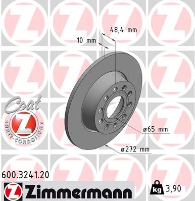 Zimmermann 600.3241.20 Brake Disc for Audi, Audi (FAW), Cupra, Seat, Skoda, VW, VW (FA gallery