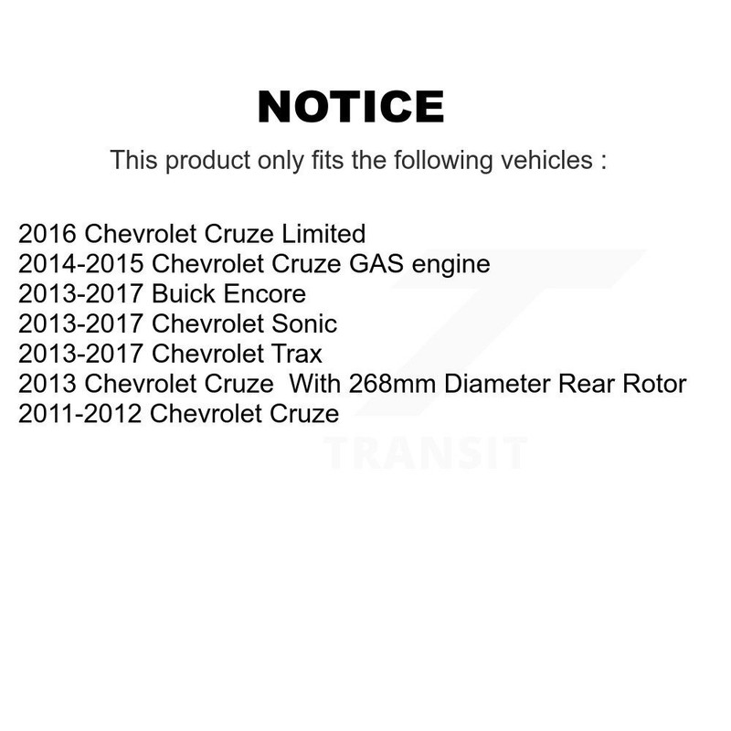 Coat Brake Rotor Semi-Metallic Pad Rear Kit For Chevrolet Cruze Trax Buick Sonic gallery