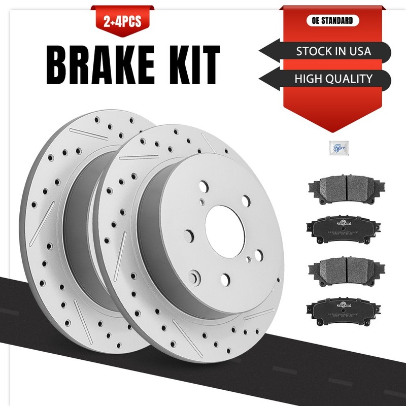290mm Rear Disc Rotors Ceramic Brake Pads for 2012 – 2017 Toyota Prius V 1.8L
