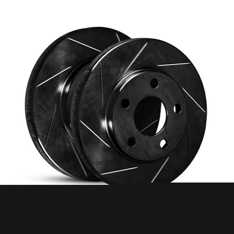 R1 Concepts Front Left Slotted Black Brake Rotor for 1991-1995 Toyota MR2