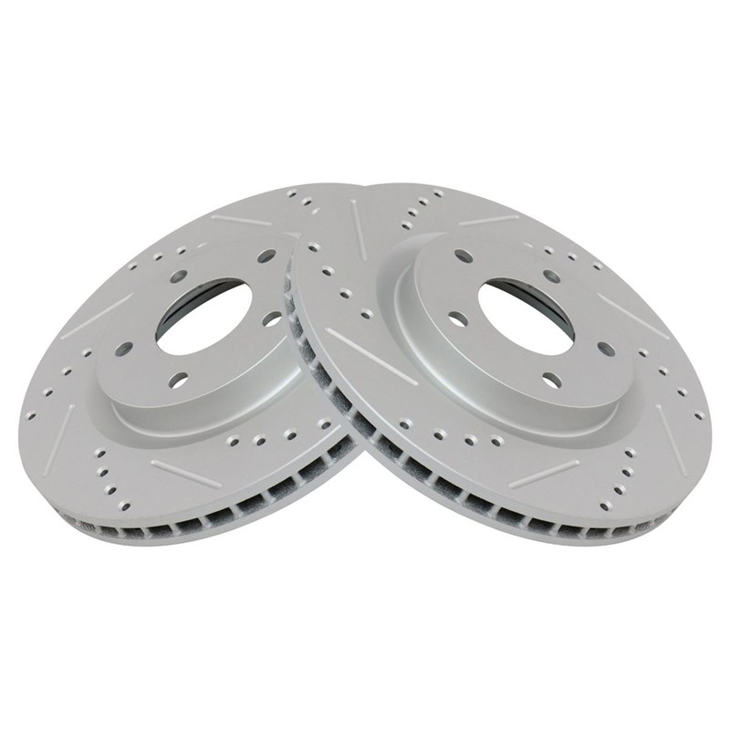 TRQ Front Rear Performance Drilled Slotted Zinc Coated Rotor Kit for Rogue gallery