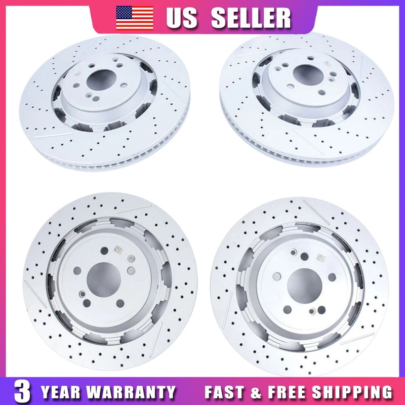 For Mercedes-Benz W222 S63 AMG S65 AMG 14-2020 4x New Front & Rear Brake Rotors gallery