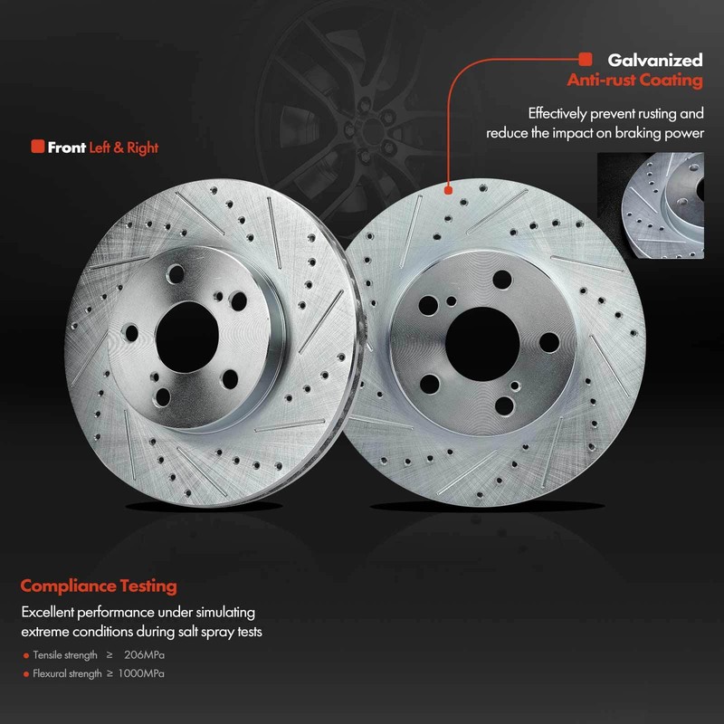 Front Drilled Brake Rotor & Ceramic Brake Pad for Toyota Prius Lexus CT200h 1.8L gallery