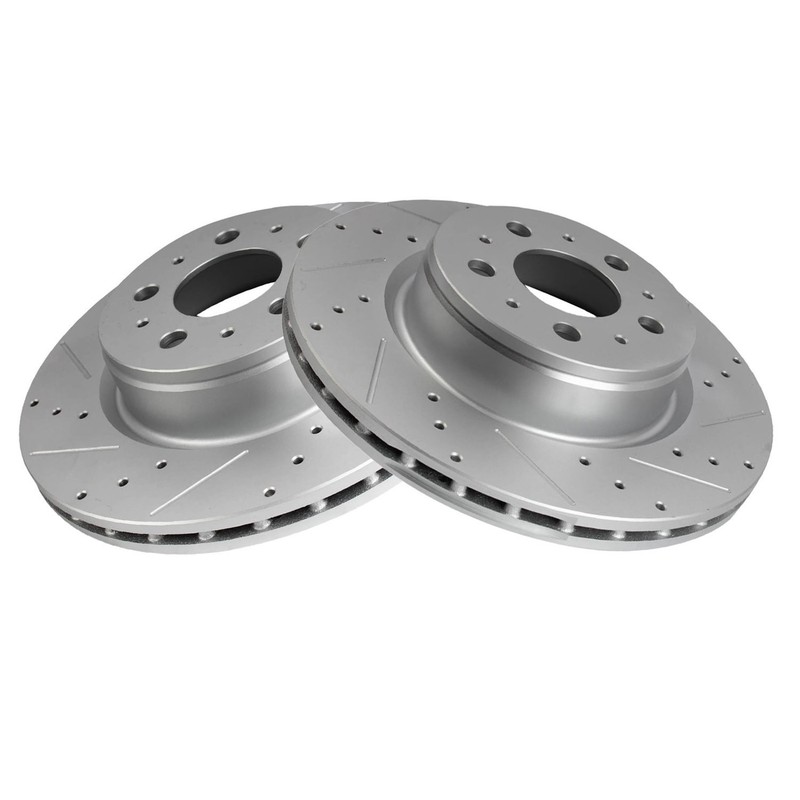 TRQ BRA46856 Disc Brake Rotors For Tesla 3 2017-2024 LH OR Passenger Side Front