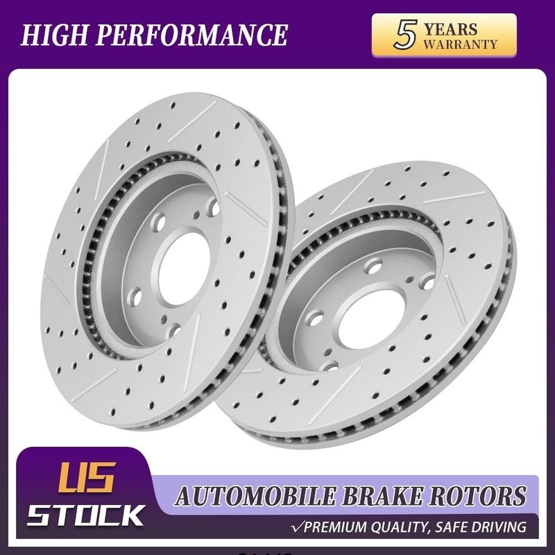 Front Drilled Brake Rotors For 2006-18 Scion XB Toyota Rav4 Prius V Lexus HS250H