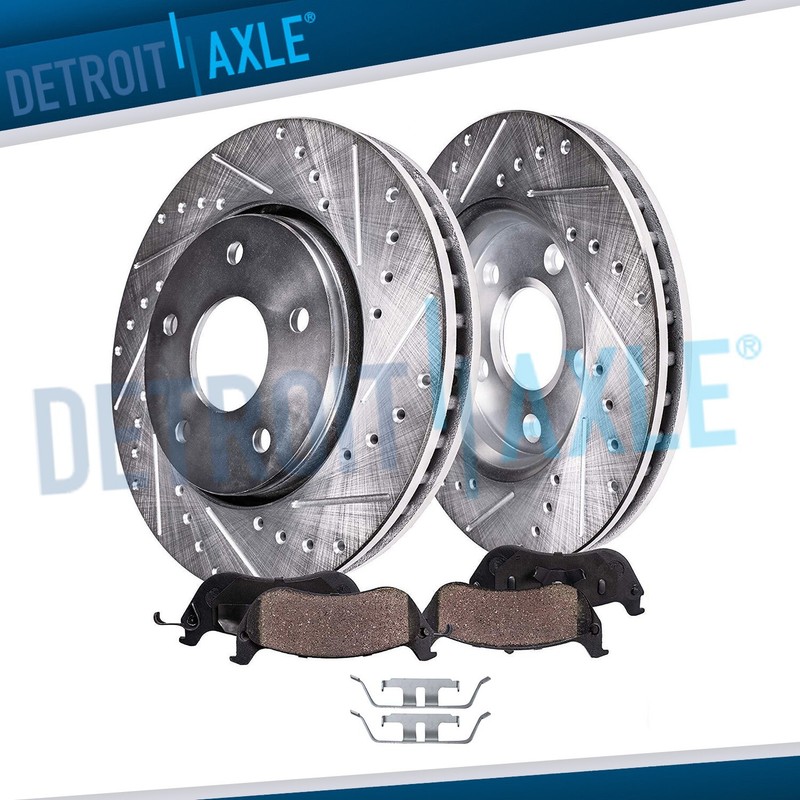 Front DRILLED Brake Rotors + Ceramic Pads for 2011 2012 2013 2014 2015 BMW X3 X4