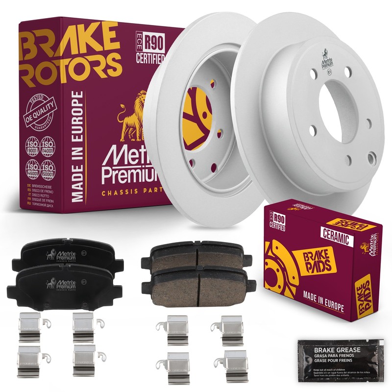 Rear Disc Brake Rotor Set + Brake Pads Kit for 2017 Jeep Compass 5105515AA