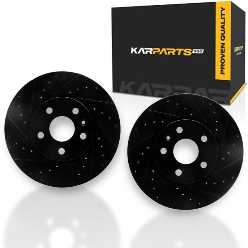 For Chevy Equinox 2010-2017 Rotor Set | Black | Drilled And Slotted