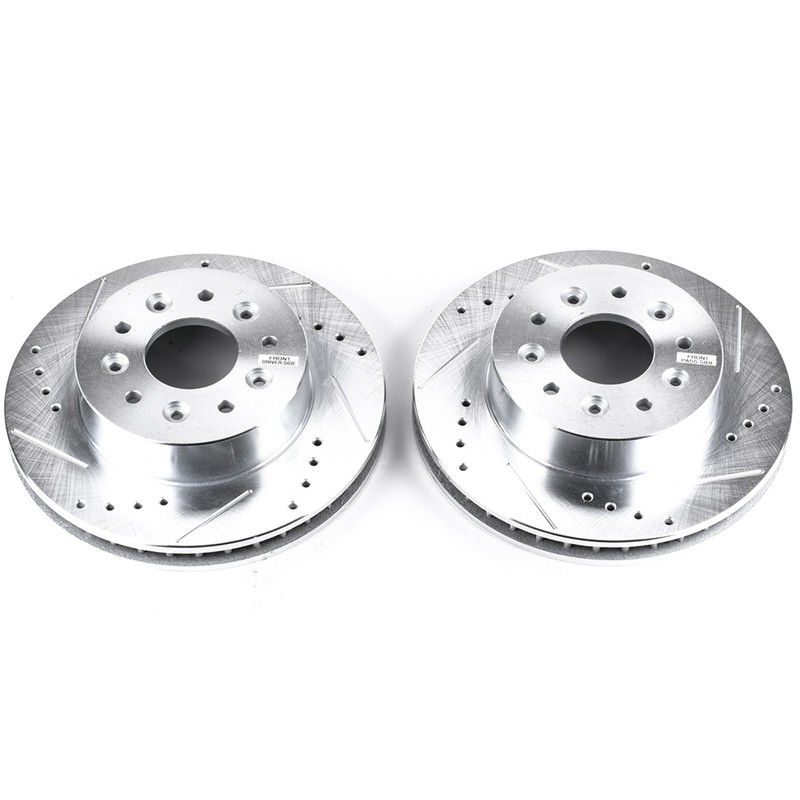 PowerStop Evolution Drilled Slotted Rotors Pair Front For Chevrolet Corvette