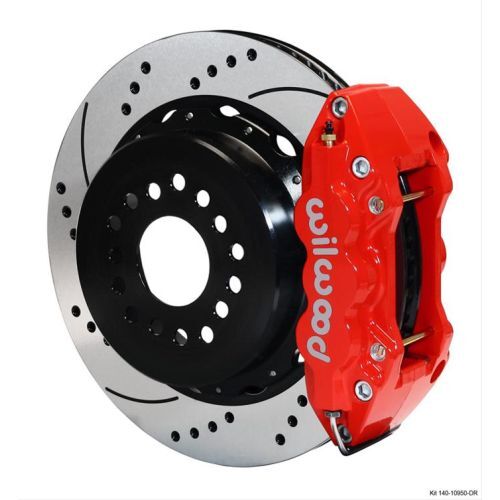 Wilwood 140-10950-DR Disc Brakes AERO4 Rear Slotted/Drilled Rotors Red
