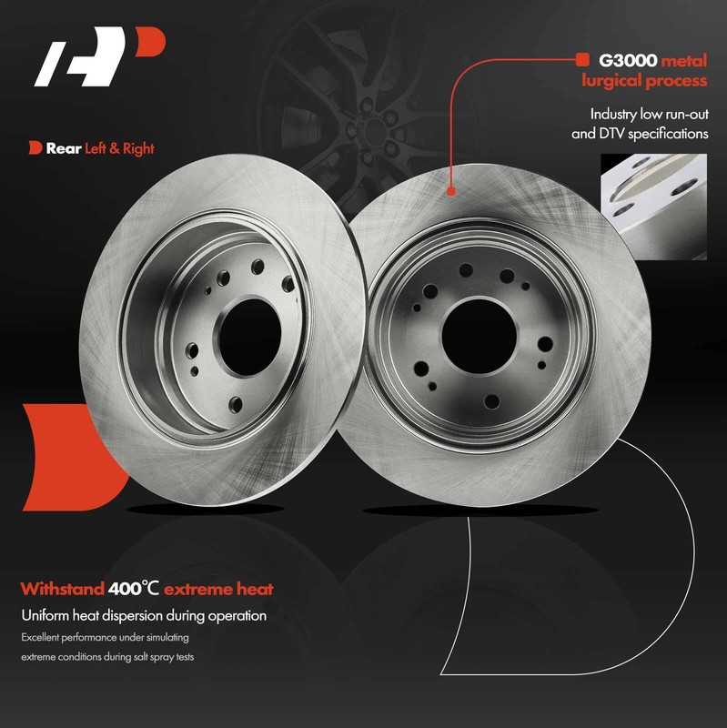 A-Premium Rear LH & RH Disc Brake Rotors for Honda CR-V L4 2.4L 2002 2003 2004 gallery
