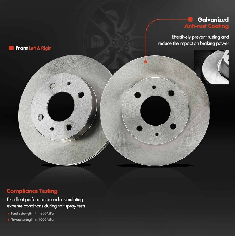 2Pcs Front Left & Right Disc Brake Rotors for Hyundai Accent 2000-2002 12151008 gallery