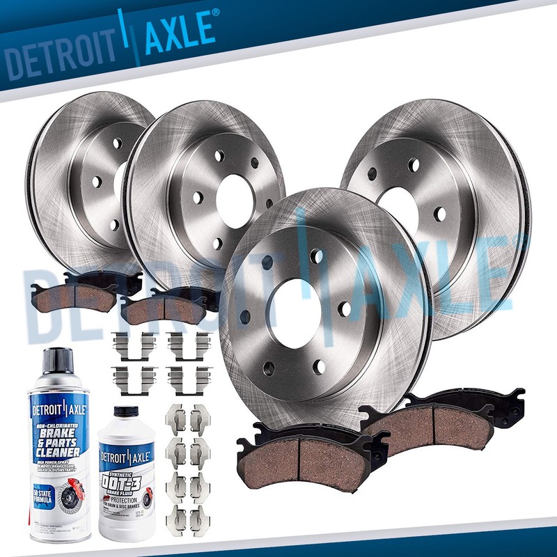 Front & Rear Rotors + Brake Pads for Chevy GMC Sierra Silverado 1500 Yukon Tahoe