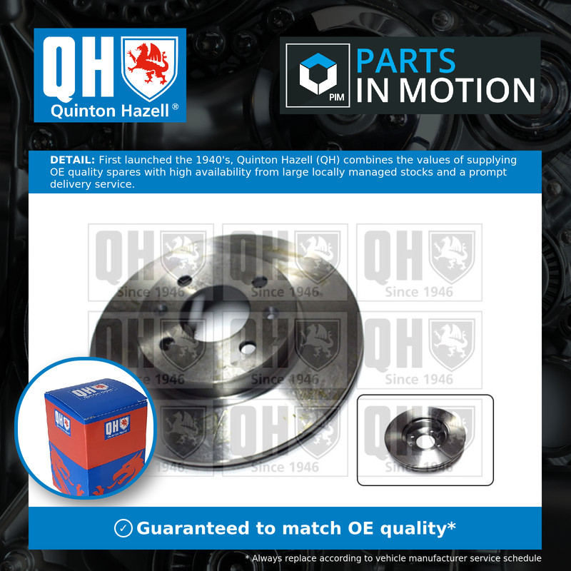 2x Brake Discs Pair Vented Front 256mm BDC5450 Quinton Hazell Set 517121C050 New