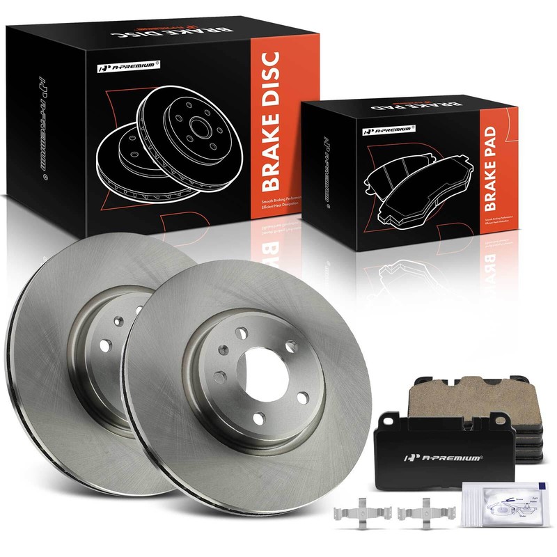 6Pcs Front Disc Rotors &Ceramic Brake Pad for Audi Q5 2013 2014 2015 2016 2017