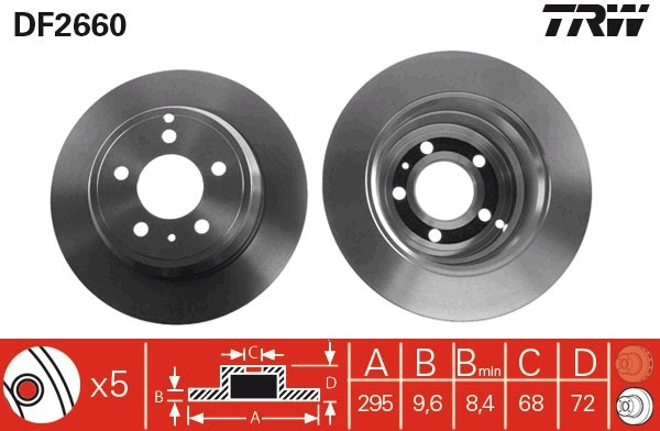 TRW DF2660 Brake Disc for Volvo