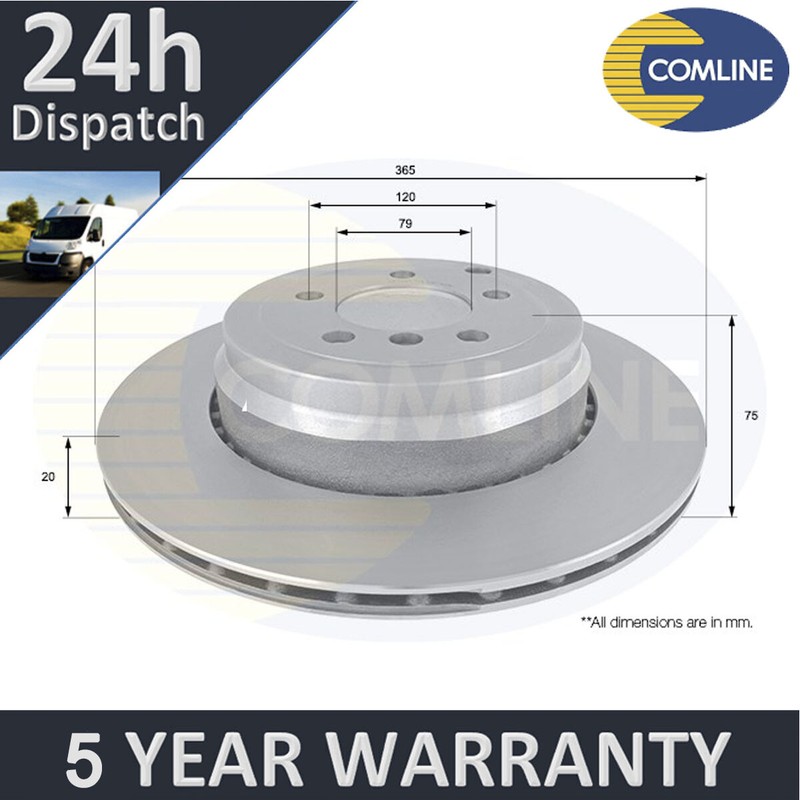 Fits Land Rover Range 2009-2012 4.4 D 4.9 Comline Rear Brake Disc #1