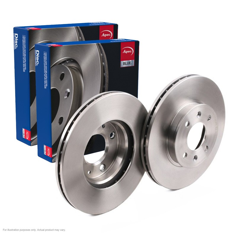 2X APEC Front Brake Discs for KIA RIO II 2005-11 256mm Vented SDK6286
