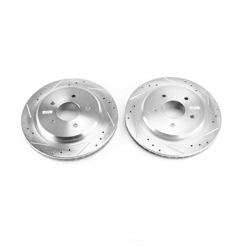 Disc Brake Rotor Set-Rear Drilled, Slotted and Zinc Plated Brake Rotor Pair