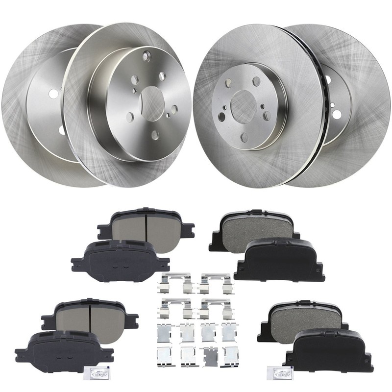 4-Wheel Set Brake Disc and Pad Kits Front & Rear for Scion tC 2005-2010