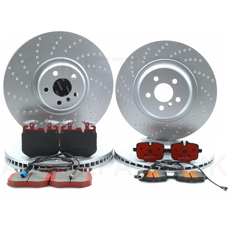 FOR BMW 840i G14 G15 G16 M SPORT DIMPLED FRONT REAR BRAKE DISCS PADS 395mm 370mm
