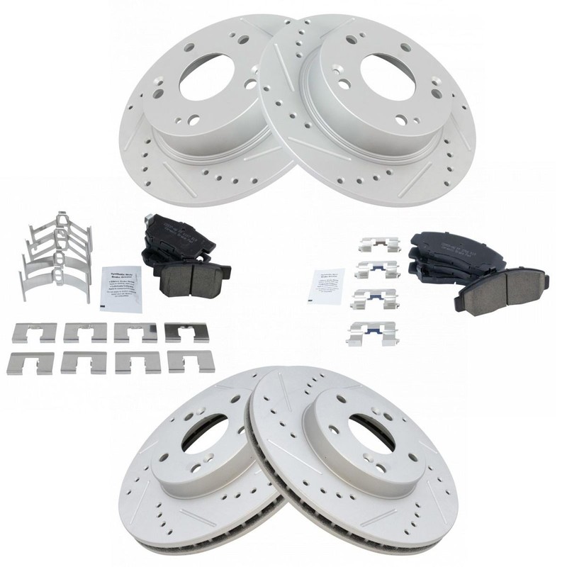 TRQ Ceramic Brake Pad & Performance Disc Rotor Kit For Honda Accord gallery