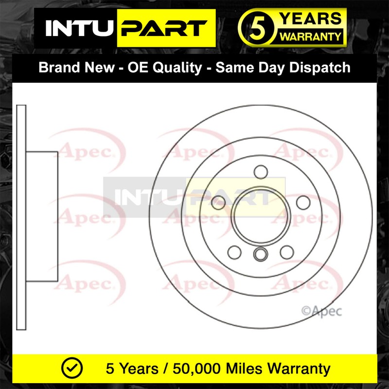 Fits BMW i3 2013- Mini Clubman 2014- Countryman 2016- IntuPart Rear Brake Disc