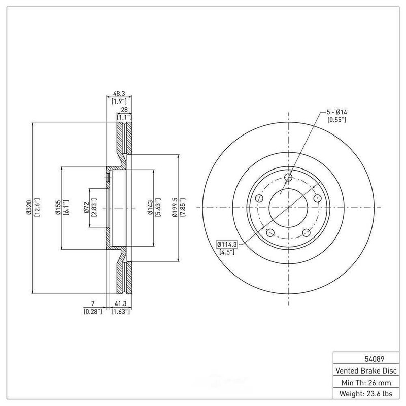 Frt Disc Brake Rotor DFC 600-54089 gallery