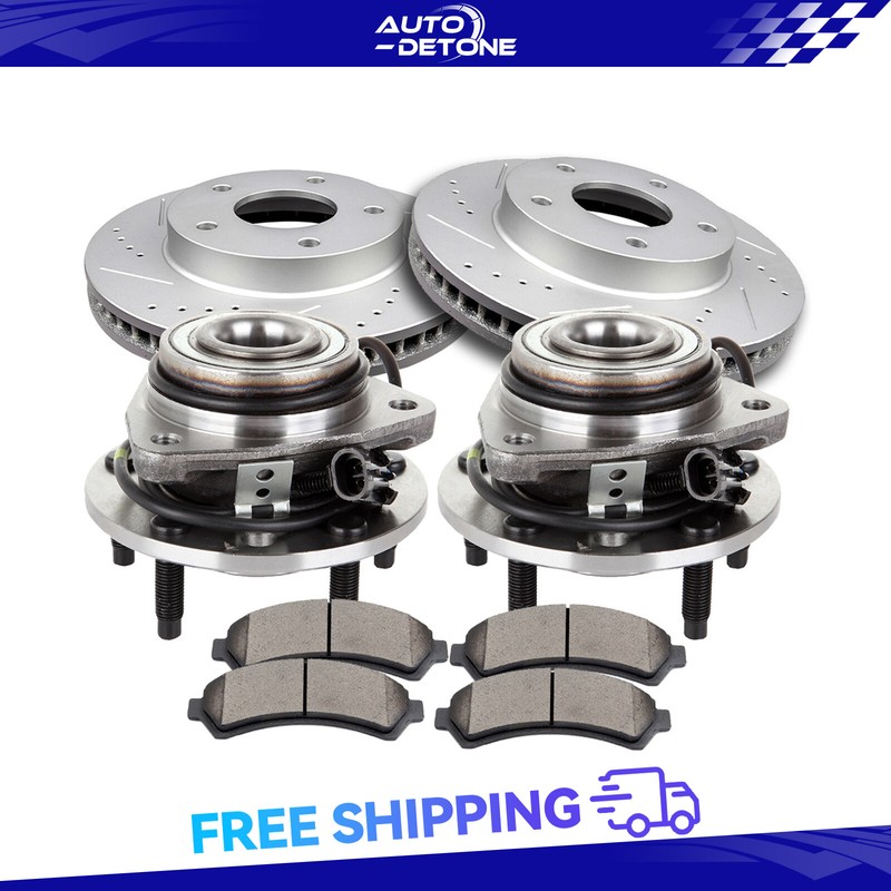 Front Brake Rotors Ceramic Pads Wheel Hub Bearing For Chevrolet Blazer GMC Jimmy