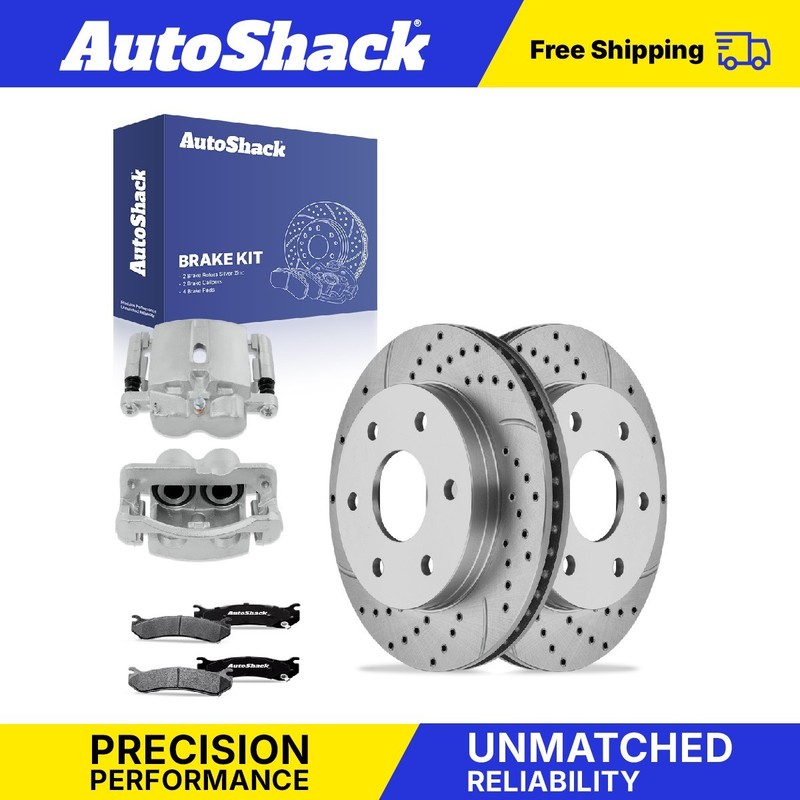 Front Drilled Slotted Brake Rotors Ceramic Pads Calipers for 2000-2006 GMC Yukon